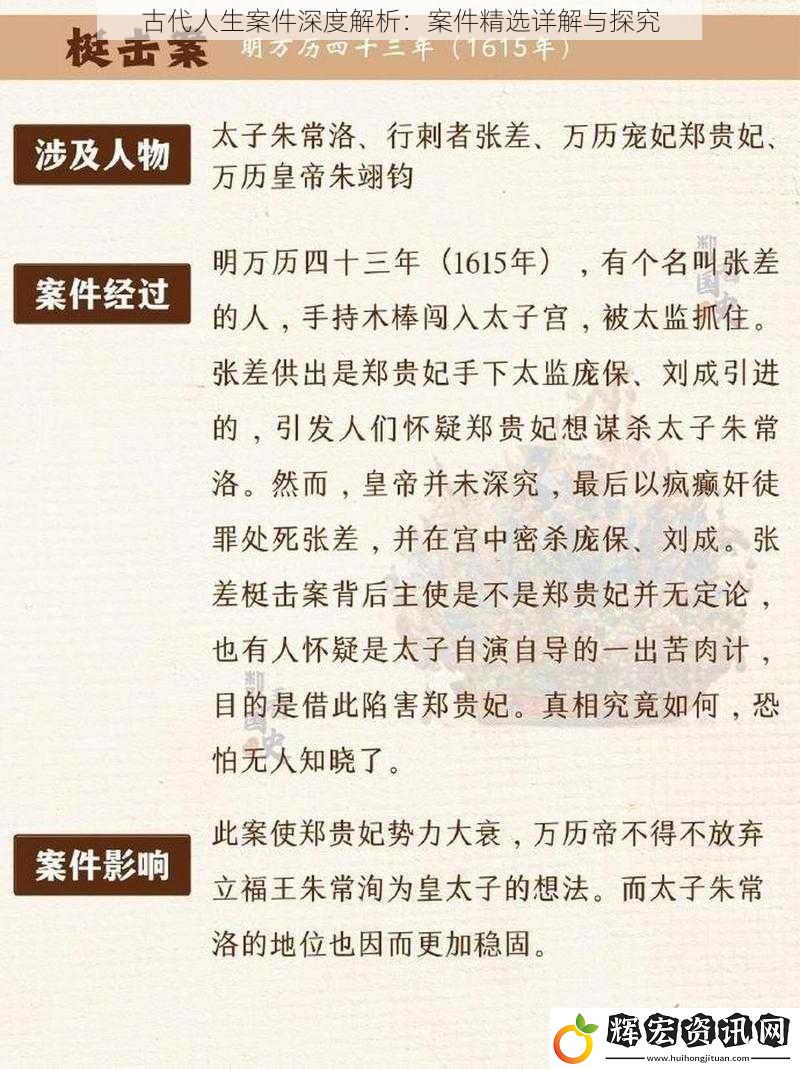 古代人生案件深度解析：案件精選詳解與探究